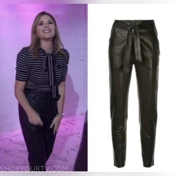 NWOT BOOHOO FAUX LEATHER WOMEN PANTS HIGH RISE ZIPPER BELT PLEATED WAIST SIZE 4 - Picture 7 of 7